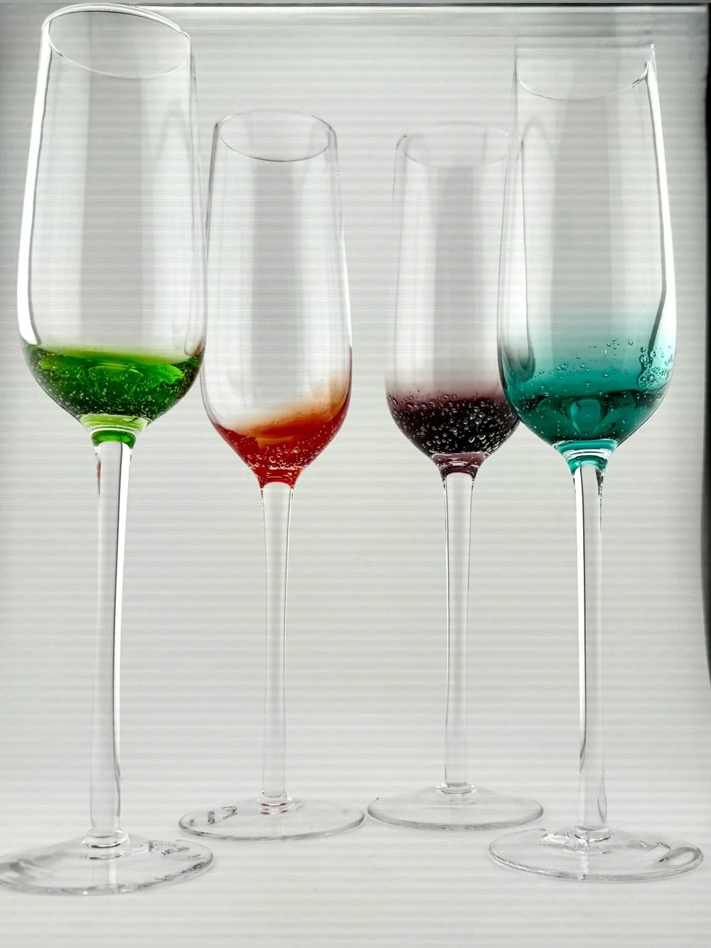 4 Artland Fizzy Flute, Multi-Colored. 8.5oz